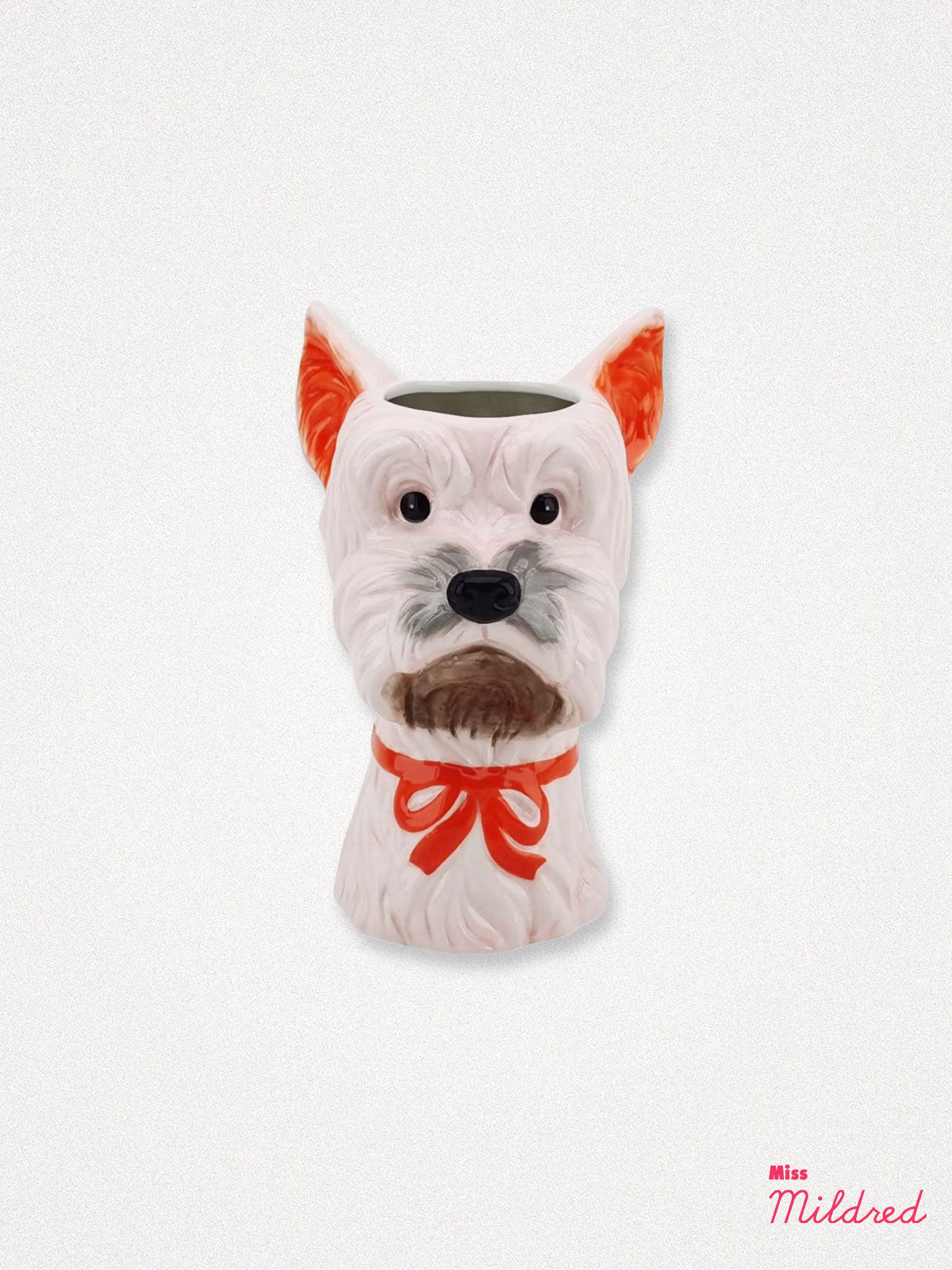 Quirky Ceramic Dog Vase - Orange