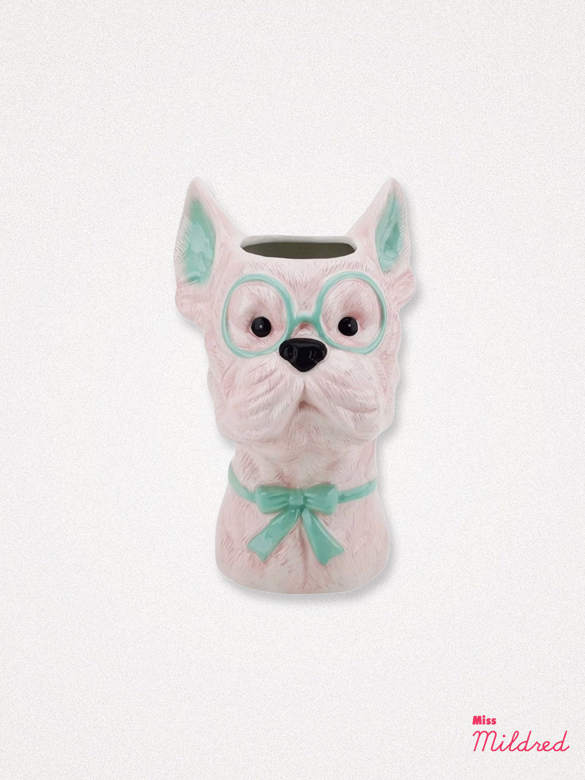 Quirky Ceramic Dog Vase - Pink