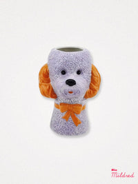 Quirky Ceramic Dog Vase - Lilac