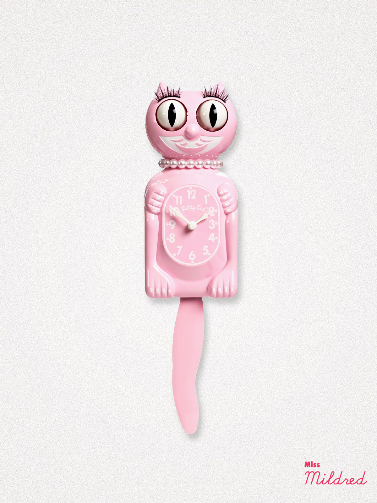 Kitty Cat Clock Necklace - Small Size - Bubblegum Pink