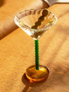 Klevering Coupe Glass with Green Beaded Stem