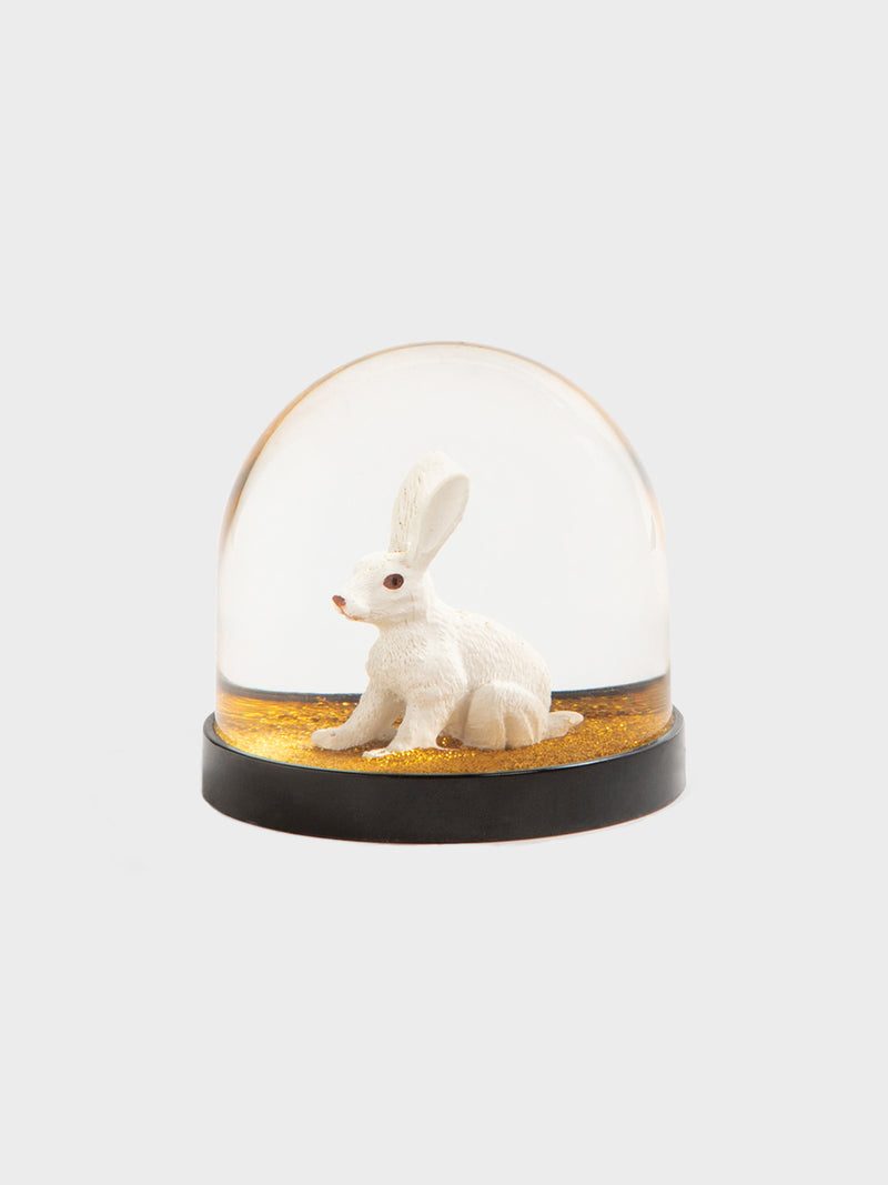 Klevering Rabbit Wonderball Snow Globe Dome - Gold