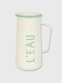 Cream Enamel Water 'L'eau' Jug - 20cm