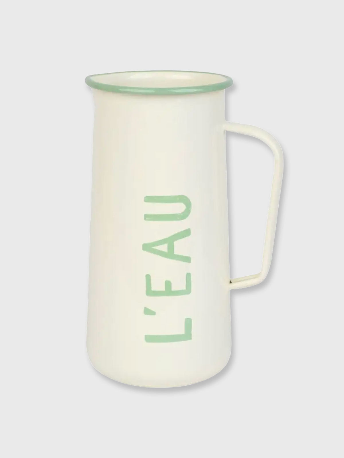 Cream Enamel Water 'L'eau' Jug - 20cm