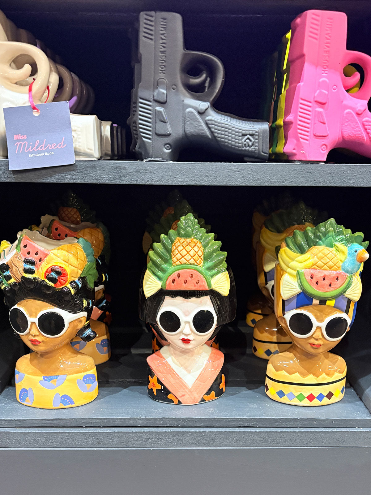 Fruit Hat Lady Bust Planter - Pineapple & Tropical Bird