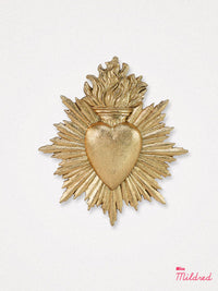 Ex-Voto Gold Milagros Heart Wall Plaque