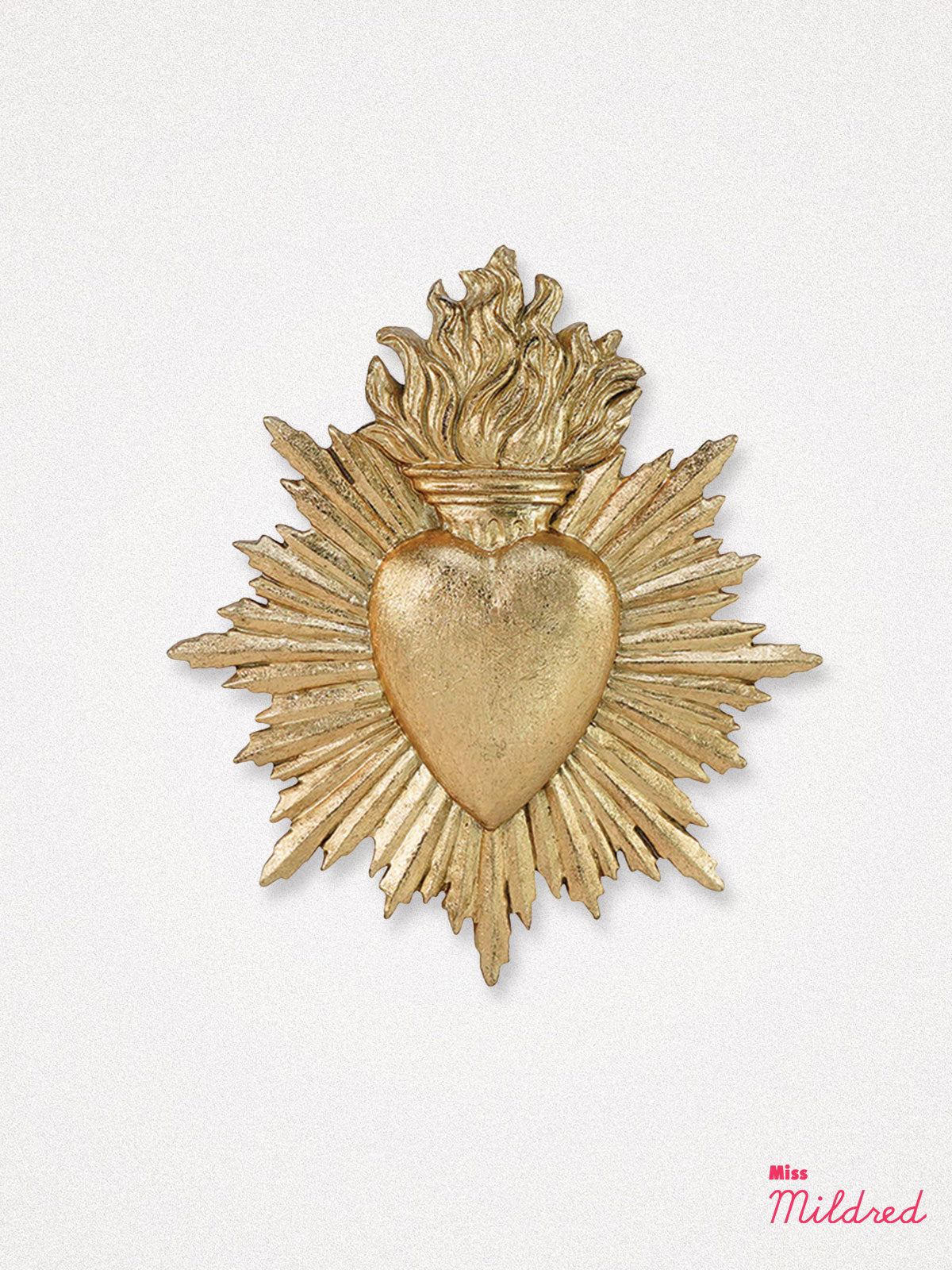 Ex-Voto Gold Milagros Heart Wall Plaque