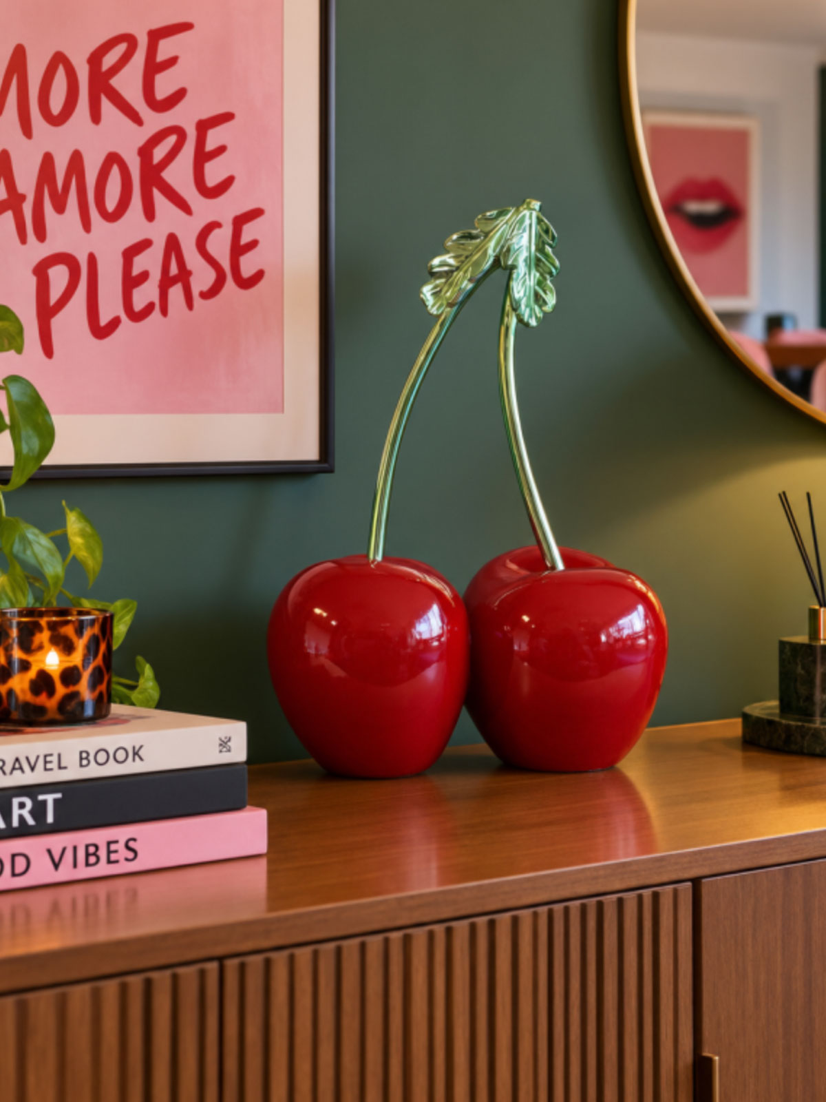 Large Red Cherry Decor Ornament - 45cm