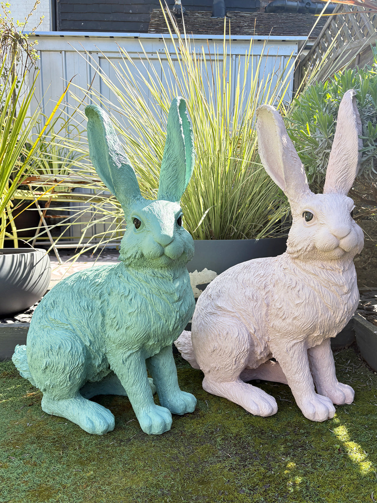 Giant Bunny Rabbit Statue - Aqua Blue