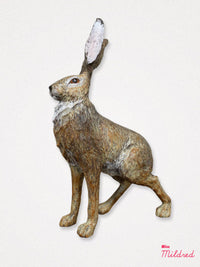 Large Resin Standing Hare Statue - 53cm