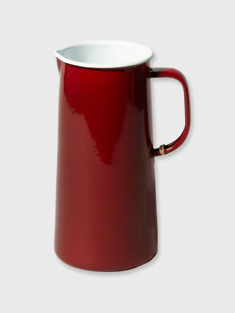 Falcon Enamel 3 Pint Pitcher Jug - Burgundy Red