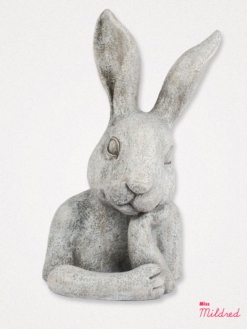 Large Thinking Rabbit Head Bust