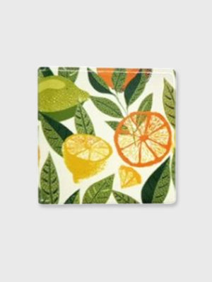 Lemon Citrus Design Coaster - White