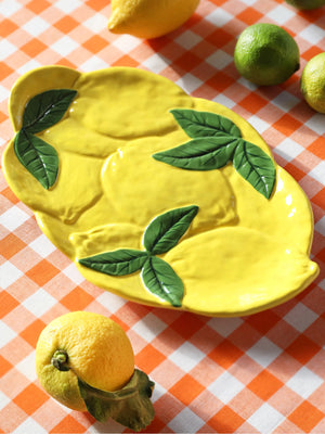 Klevering Lemon Dolomite Plate - 28.5cm