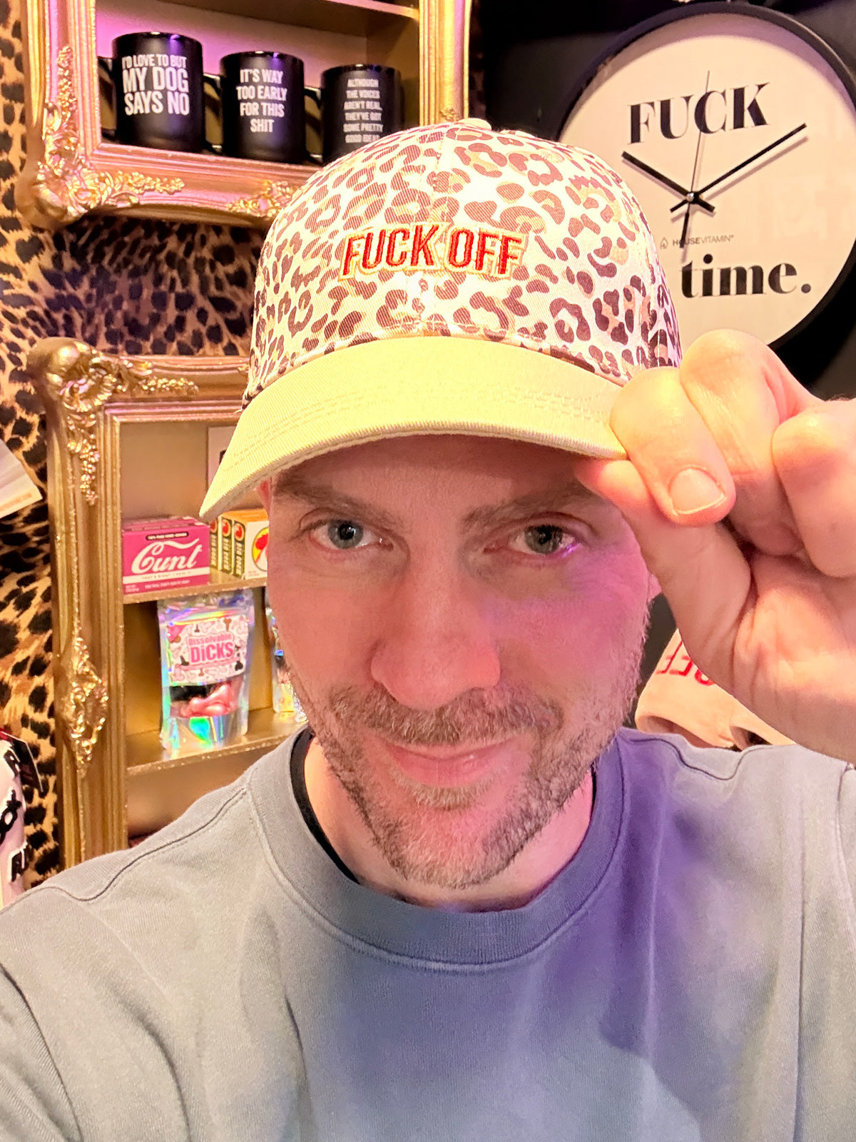 Fisura - Fuck Off Slogan Cap - Leopard Print