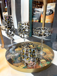 Leopard Print Champagne Flute Glass