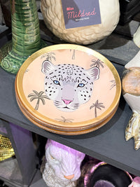 Glass Trinket Dish - Leopard Face