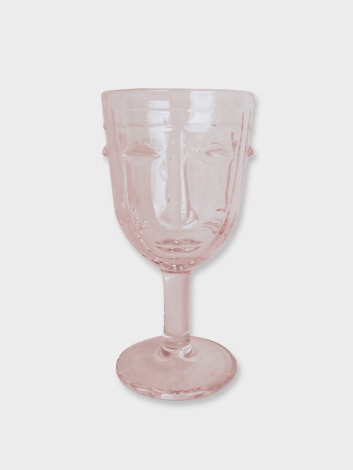 Deco Face Wine Glass - Pink