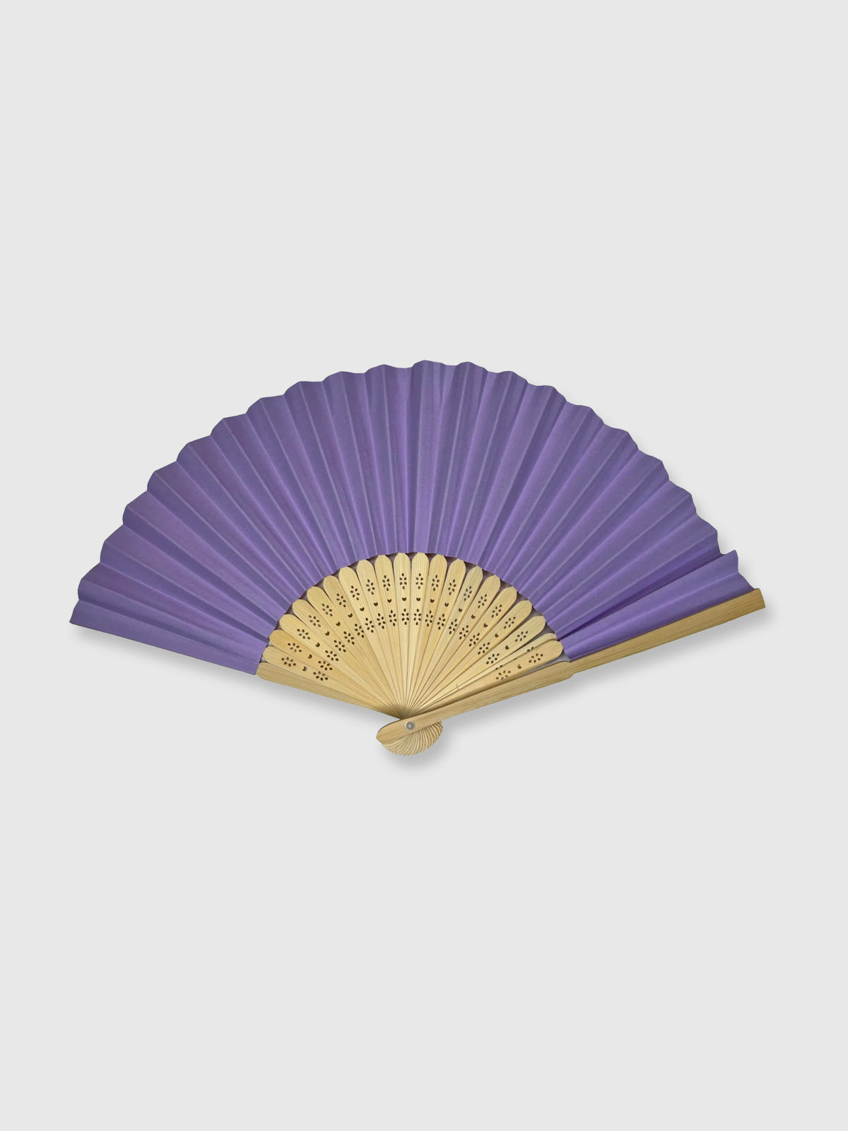 Wooden Paper Hand Fan - Light Purple