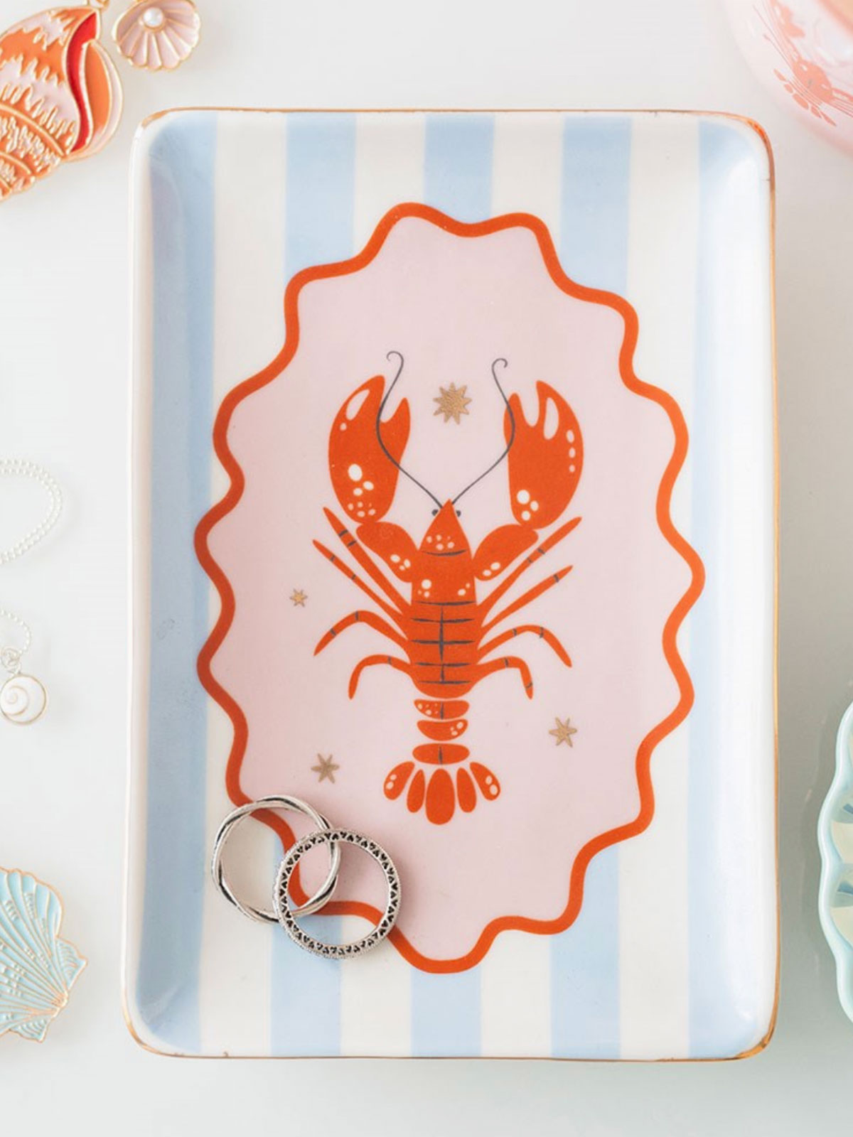 Ceramic Lobster Design Trinket Dish
