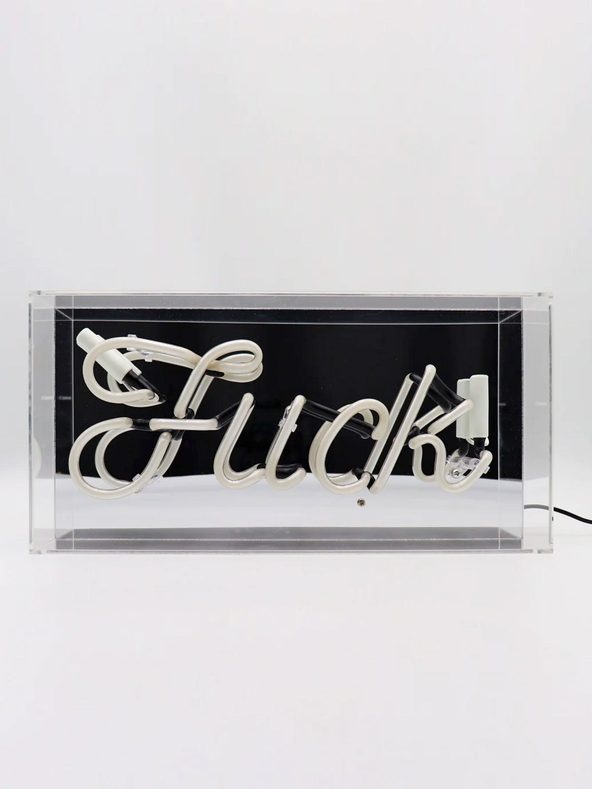 'Fuck' Glass Neon Light Box - Blue