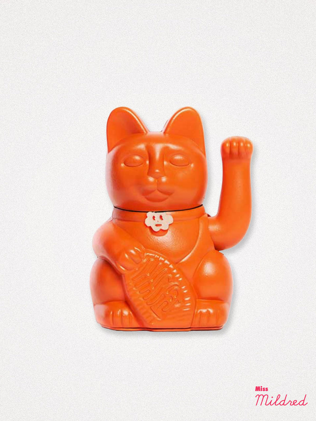 Lucky Fortune Waving Cat Medium - Orange