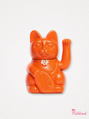 Lucky Fortune Waving Cat Medium - Orange