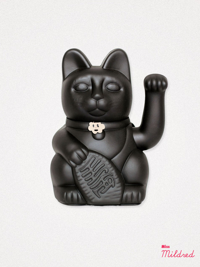 Lucky Fortune Waving Cat - Black