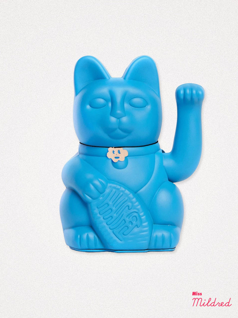 Lucky Fortune Waving Cat - Blue