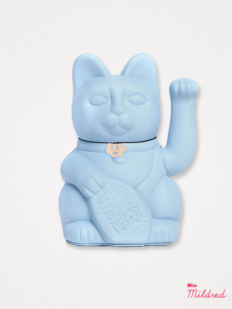 Lucky Fortune Waving Cat - Light Blue