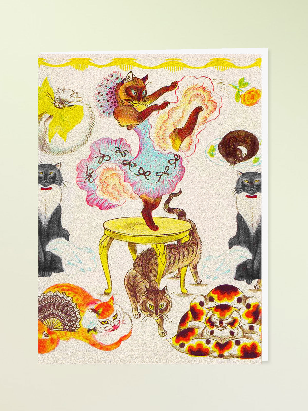 Madame Treacle Greeting Card - Cat Can Can