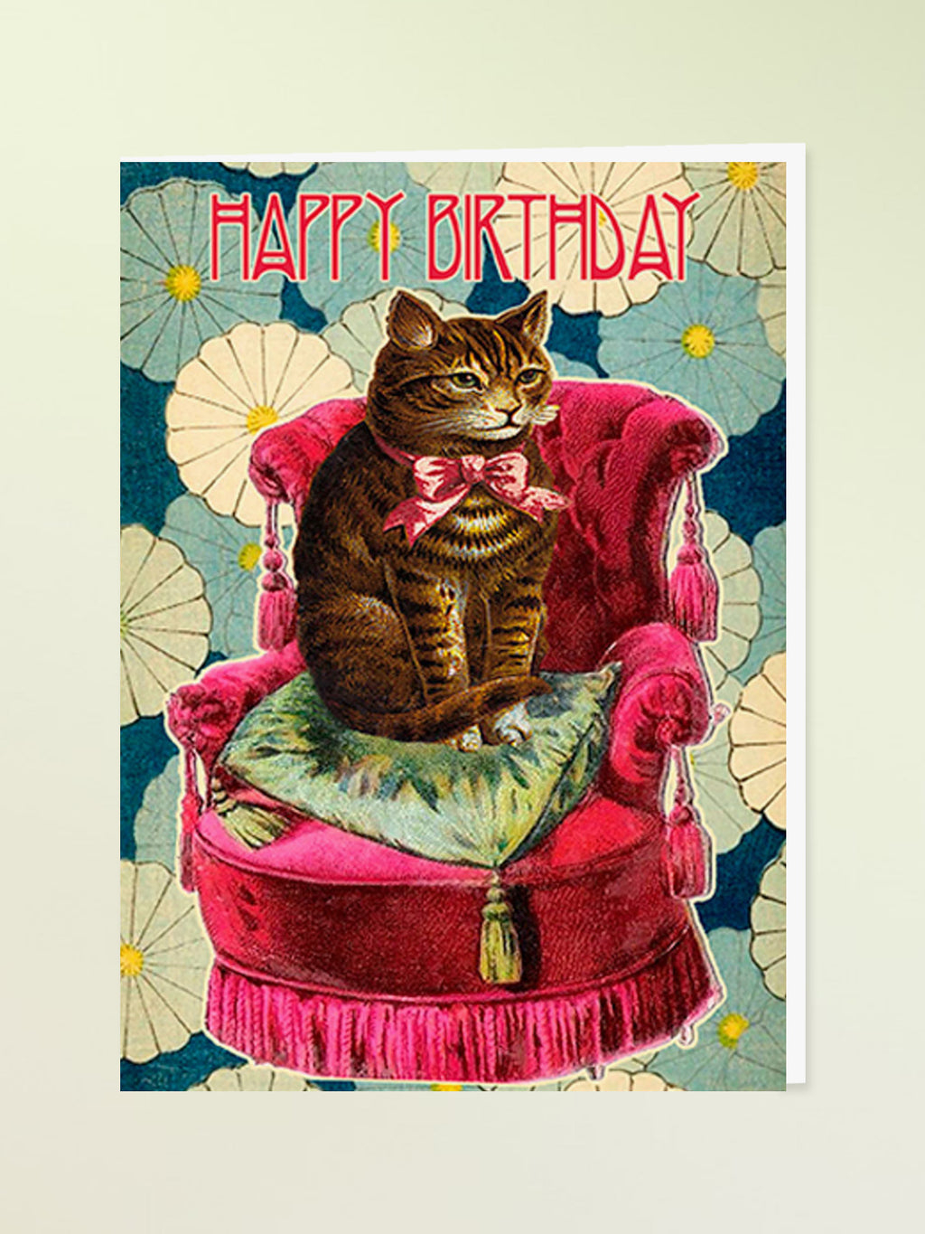 Madame Treacle Greeting Card - Cat On The Red Chair
