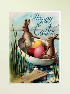 Madame Treacle Greeting Card - Easter Bunny Boat