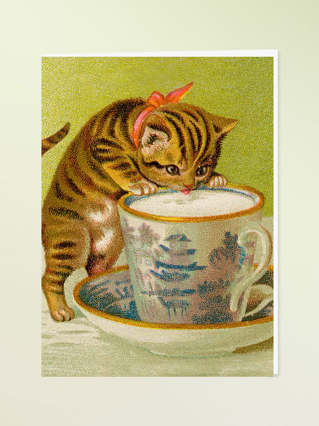 Madame Treacle Greeting Card - Kitten got Cream