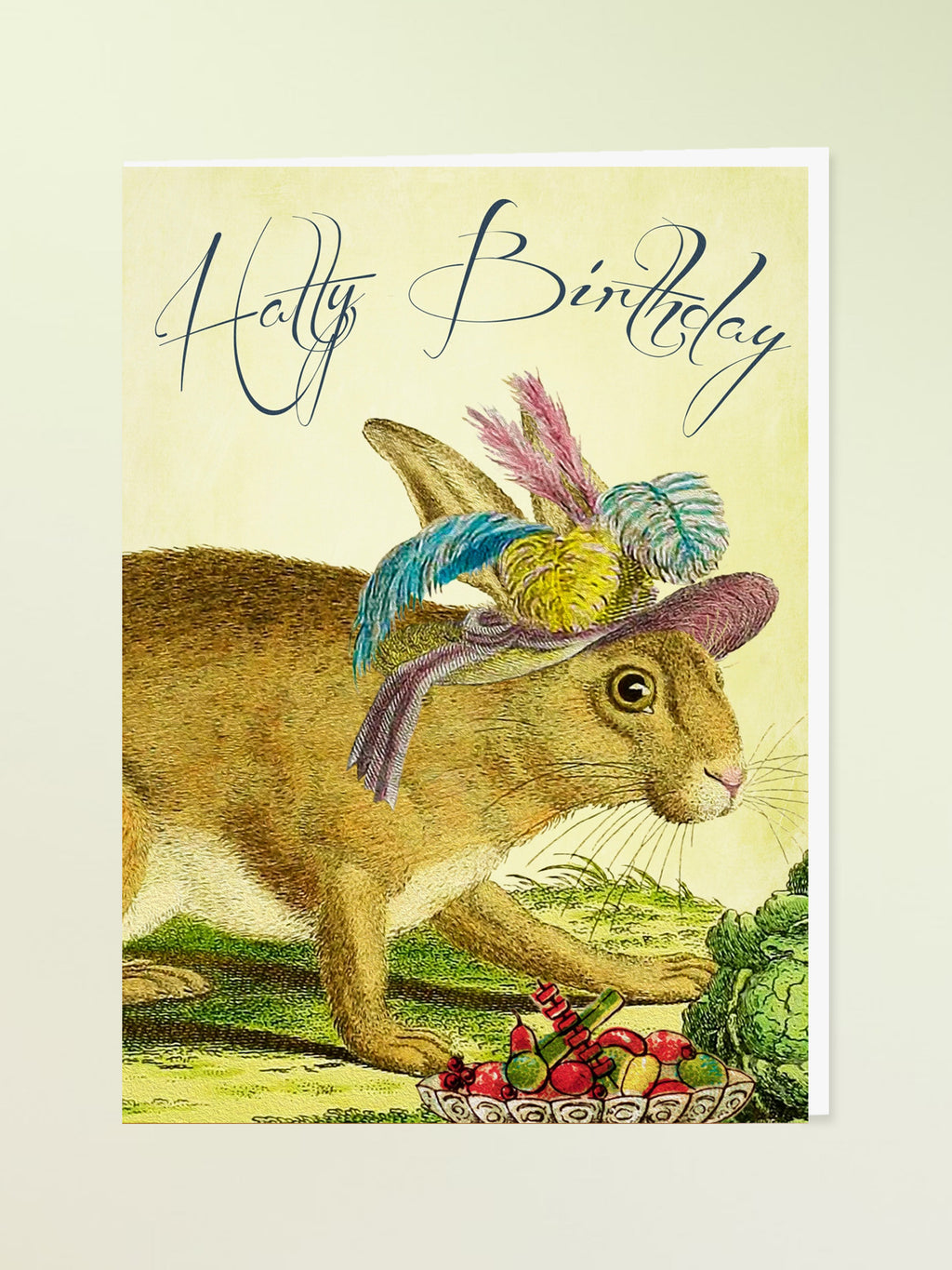Madame Treacle Greeting Card - Rabbit and Cabbage