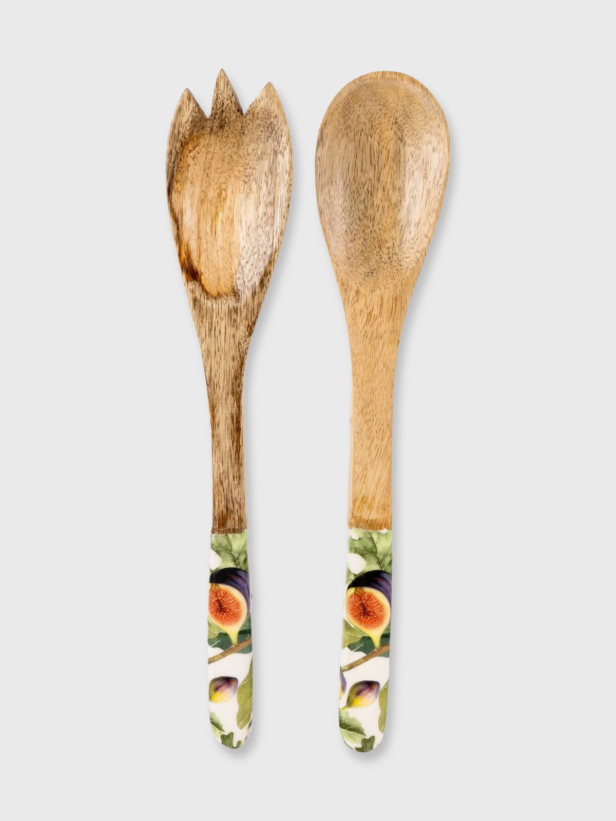 Mango Wood Salad Spoon & Fork Set - Fig