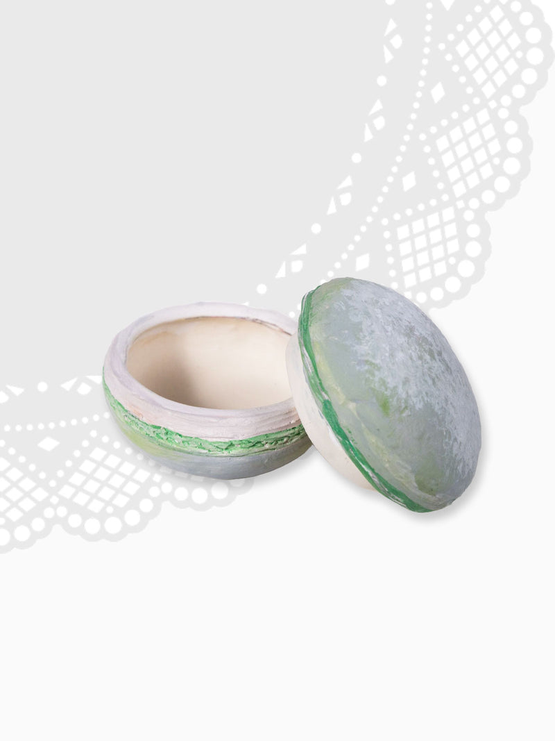 Ceramic Trinket Box - Green Macaroon