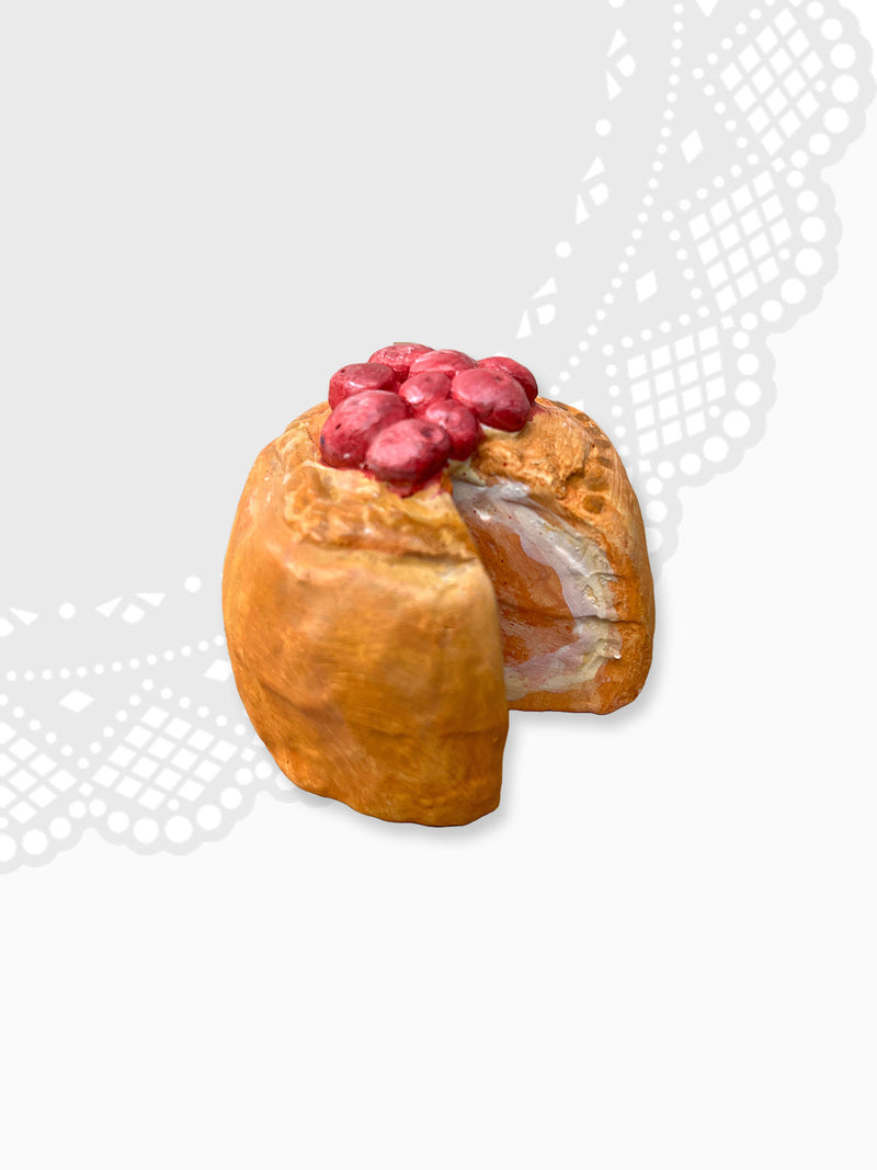 Ceramic Paperweight - Cranberry Pork Pie