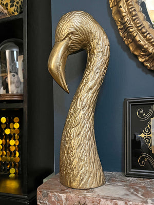 Metal Flamingo Statue / Candle Holder