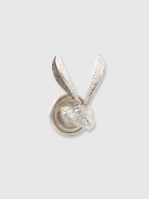 Metal Hare Drawer Knob - Silver