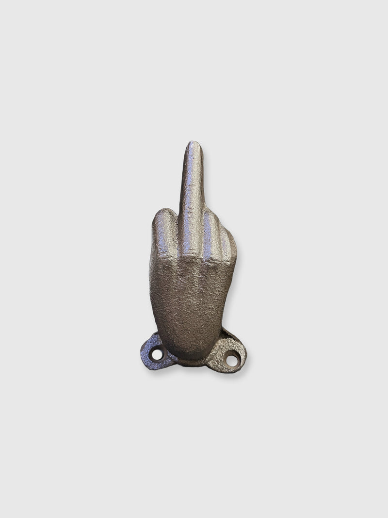 Middle Finger Cast Iron Hook