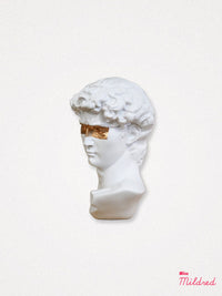 Small Roman Head Bust - White and Gold