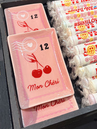 Cherry Postage Stamp Design Trinket Dish