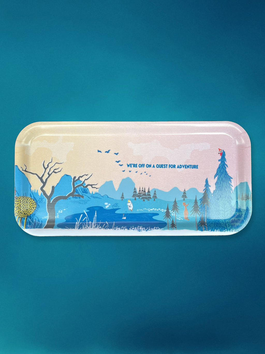 Moomins Birch Wood Tray - Mountain Blue