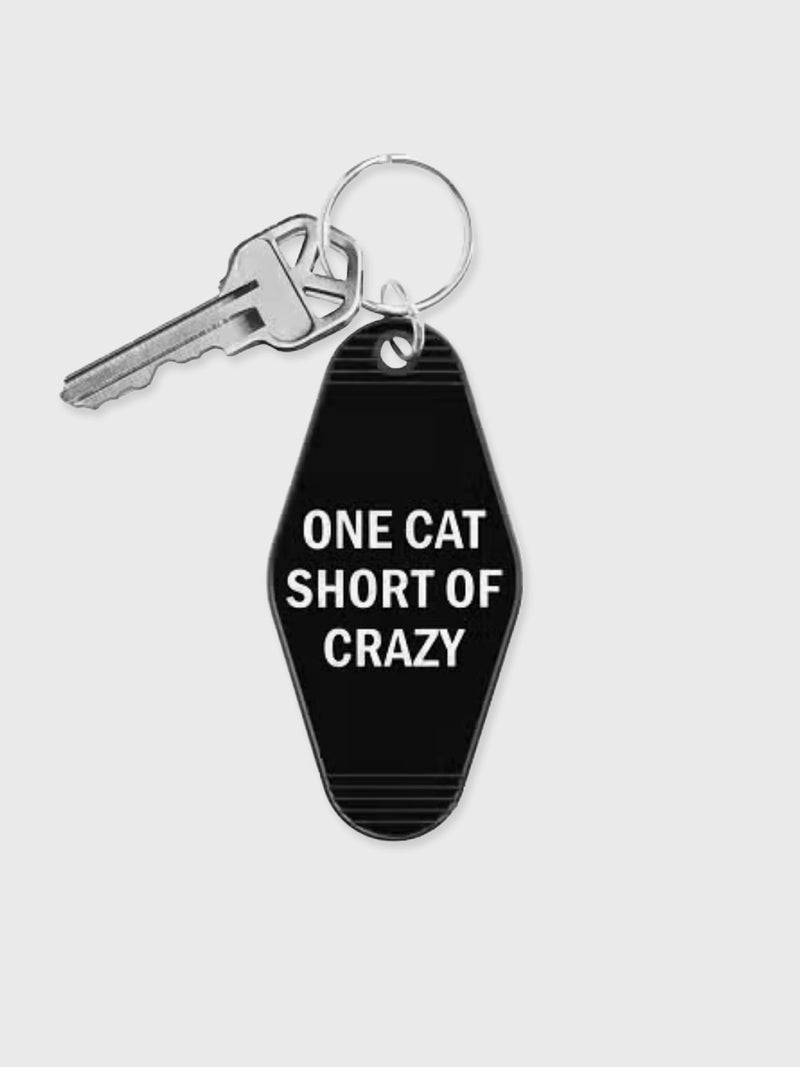 Motel Key Tag - One Cat Short Of Crazy