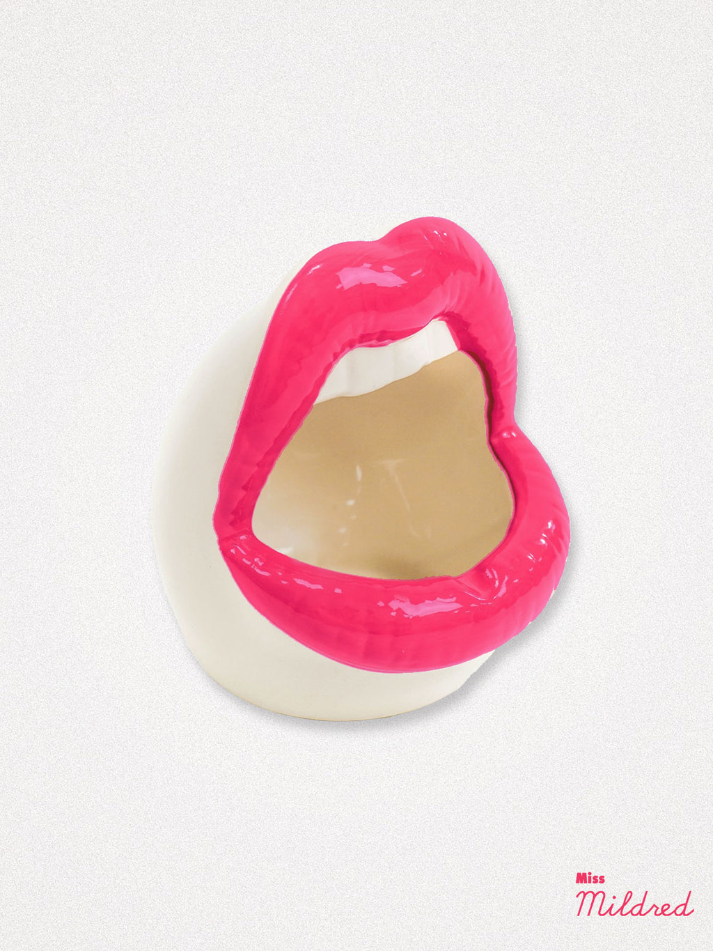Pink Mouth and Lips Storage Pot