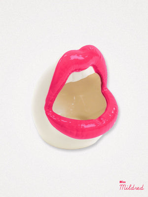 Pink Mouth and Lips Storage Pot