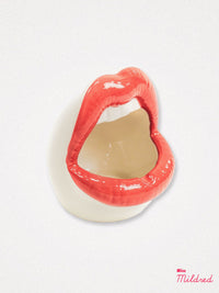 Red Mouth and Lips Storage Pot