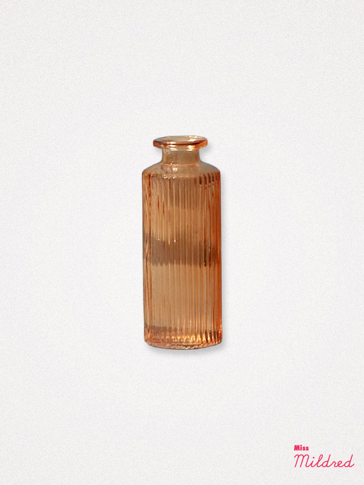 Tall Ribbed Orange Bottle - 13cm