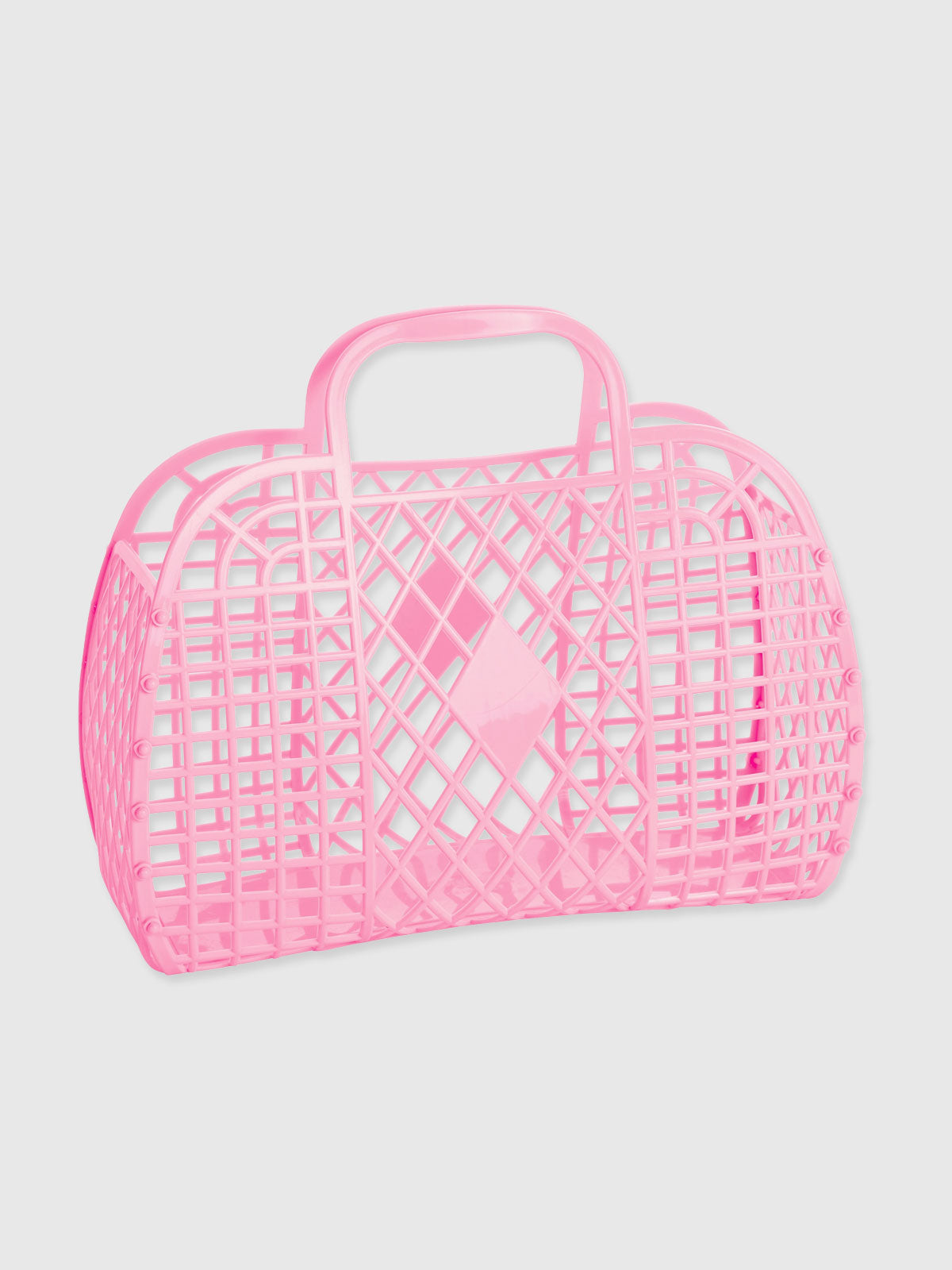 Jellies Retro Basket Jelly Bag - Large - Soft Bubblegum Pink